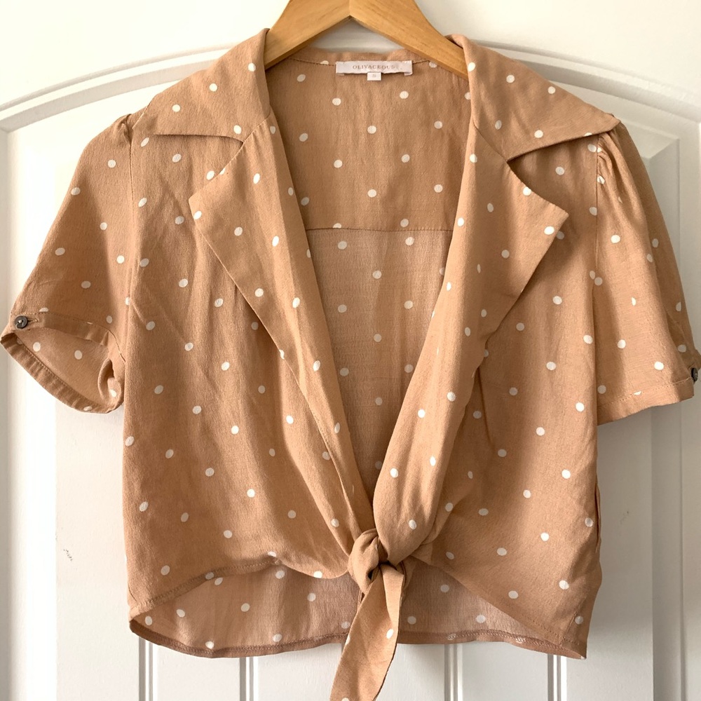 OLIVACEOUS Polka Dot Crop✨